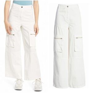 TOPSHOP Cargo Wide Leg Cropped Pants NWT US Size 10